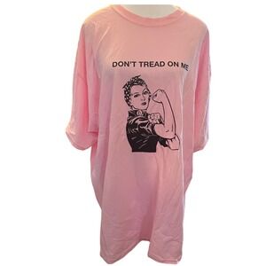 Pink Don't Tread On Me Rosie The Riveter Graphic T Shirt Womens 2XL Pristine